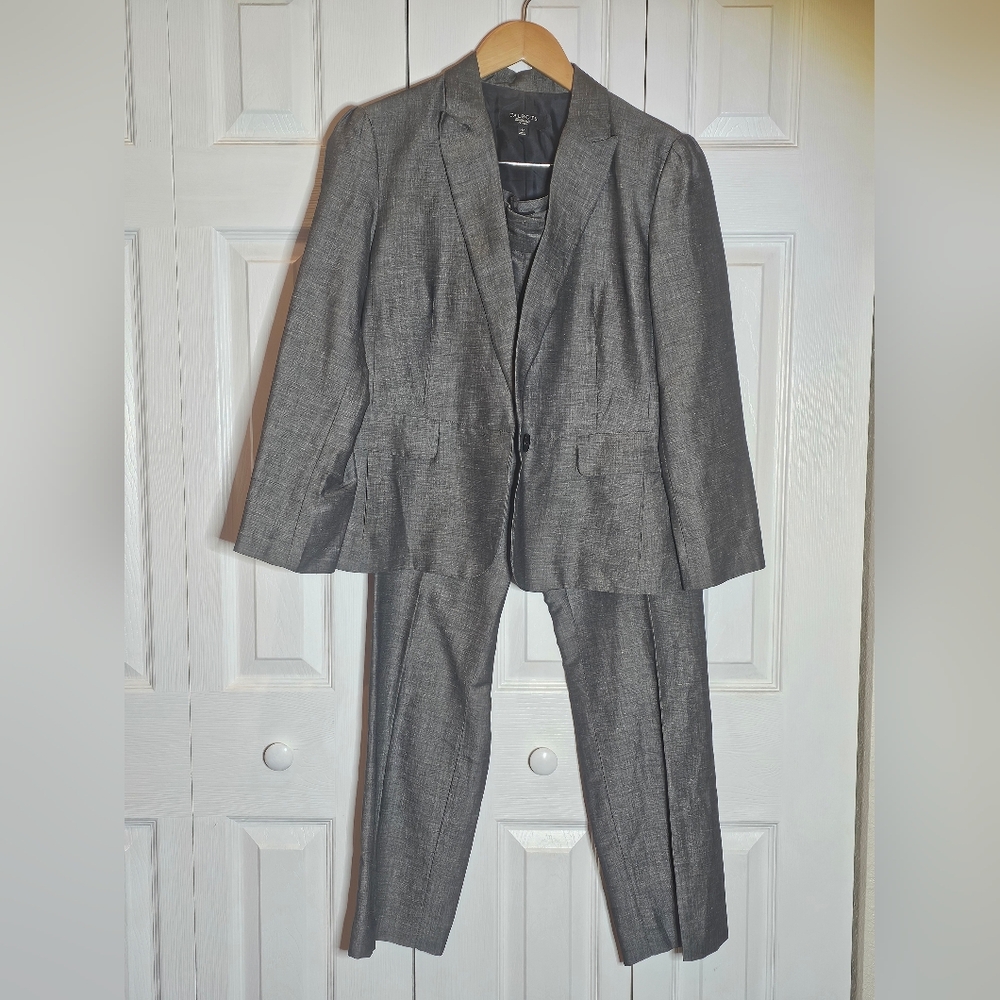 Talbots Charcoal Suit Blazer and Pants Set
